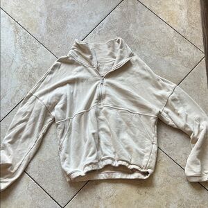 FP Movement by Free People Cream Quarter-Zip Sweatshirt